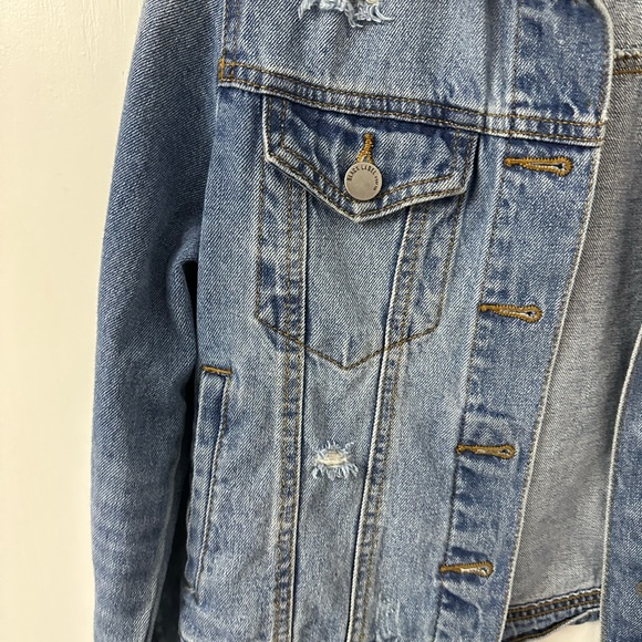 Judith March “Brunette” Distressed Rainbow Jean Jacket Small - Picture 3 of 10